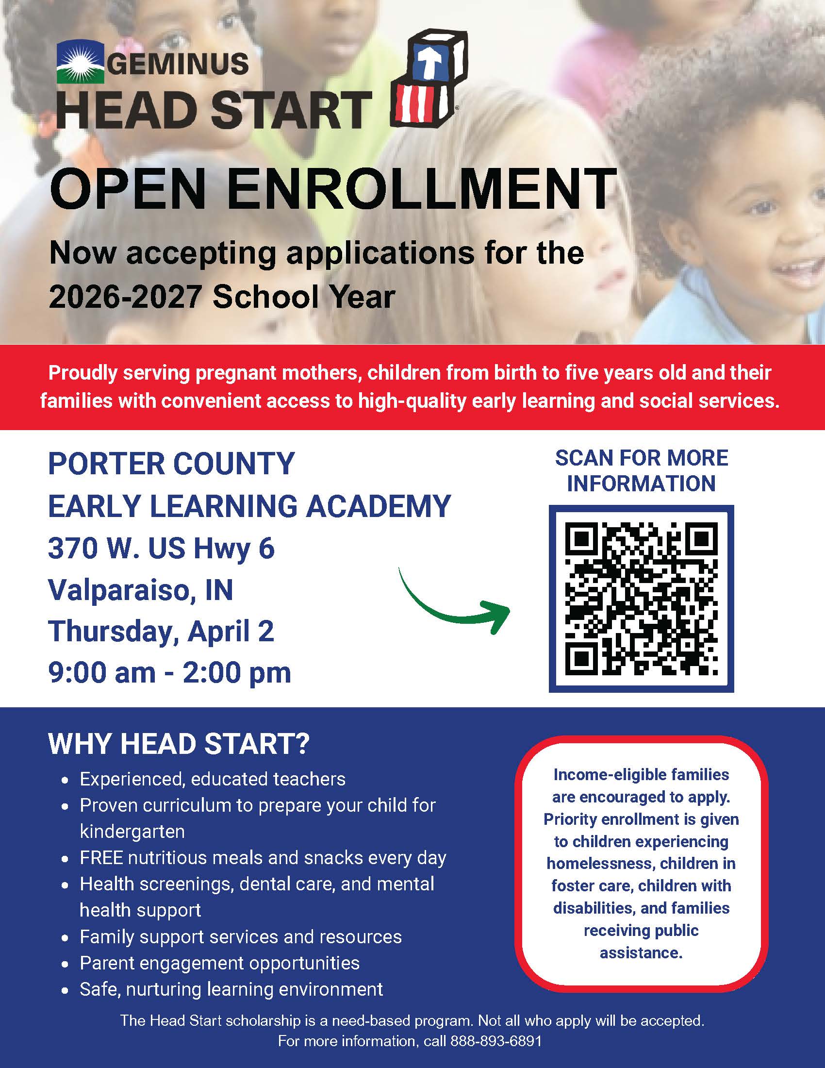 2026-2027 PCELA Open Enrollment Flyer