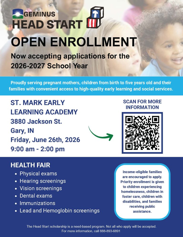 Gary St. Mark 2026-2027 Geminus Open Enrollment Flyer (3-9 update)